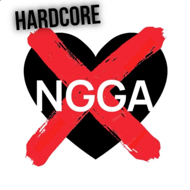 Cover art for Hardcore: a black heart with a large red X painted over it.